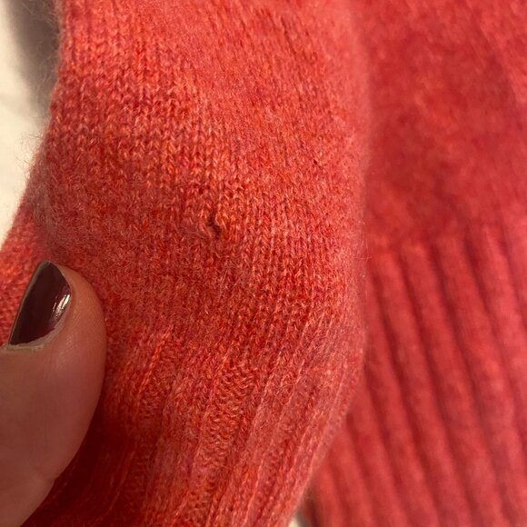 White + Warren Cashmere mockneck Sweater I Heathered Raspberry Pink Size S - Picture 9 of 14